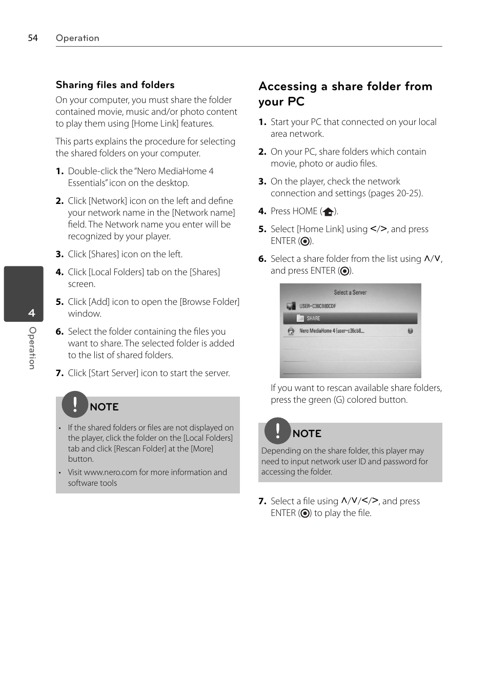 Accessing a share folder from your pc | LG BX585 User Manual | Page 53 / 92
