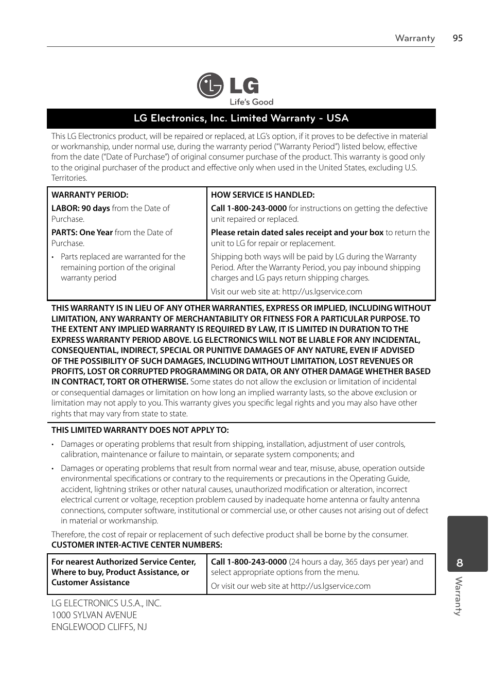 LG BX585 User Manual | Page 91 / 92