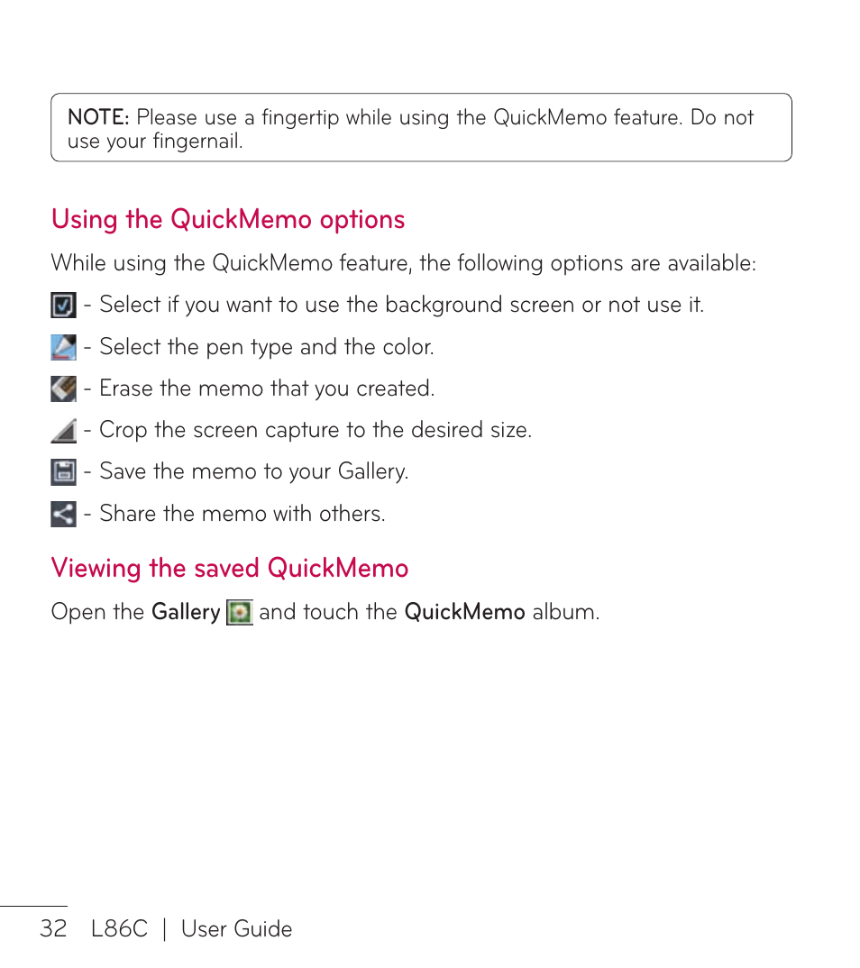LG LGL86C User Manual | Page 33 / 89