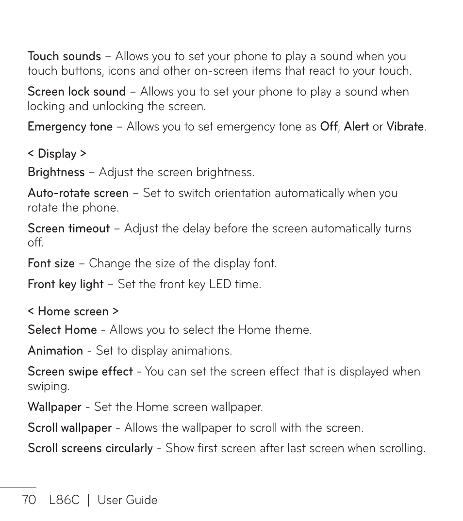 LG LGL86C User Manual | Page 71 / 89