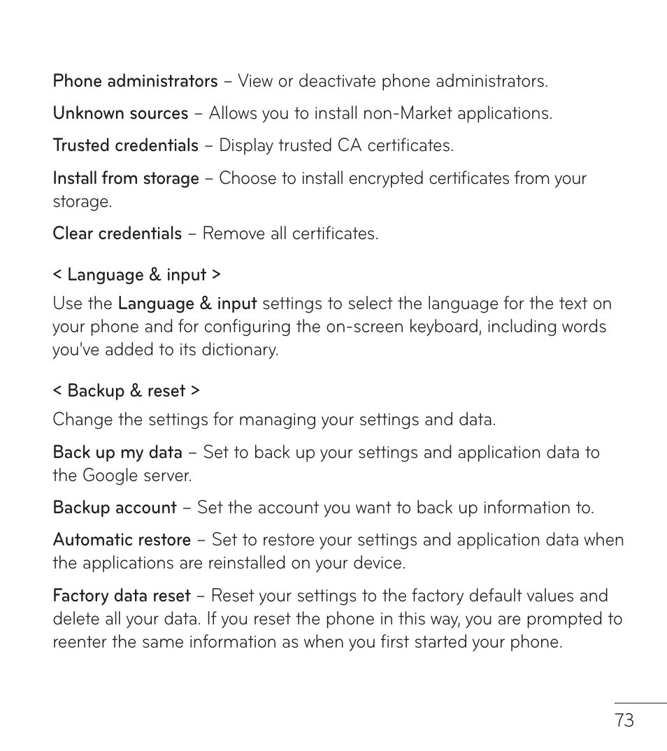 LG LGL86C User Manual | Page 74 / 89