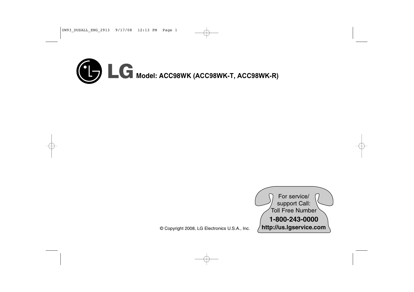 LG ACC98WK User Manual | 8 pages