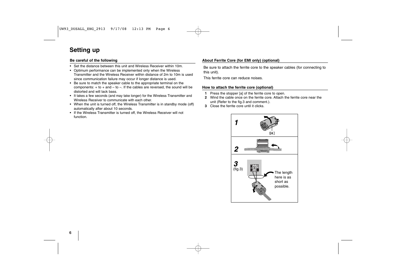 Setting up | LG ACC98WK User Manual | Page 6 / 8