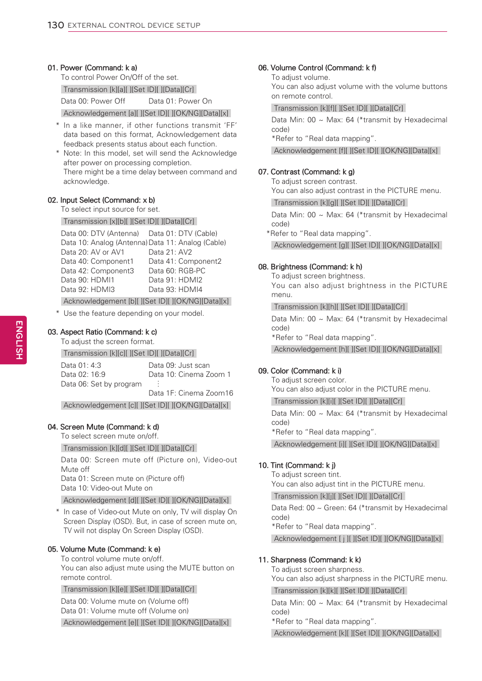 See p.130), English | LG 42LK530 User Manual | Page 130 / 166