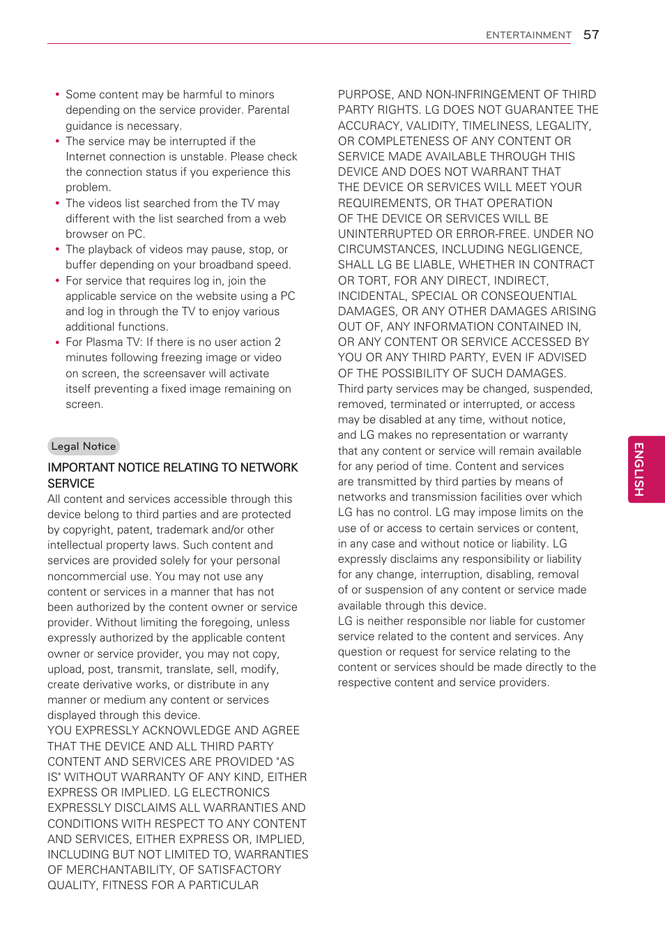 LG 42LK530 User Manual | Page 57 / 166