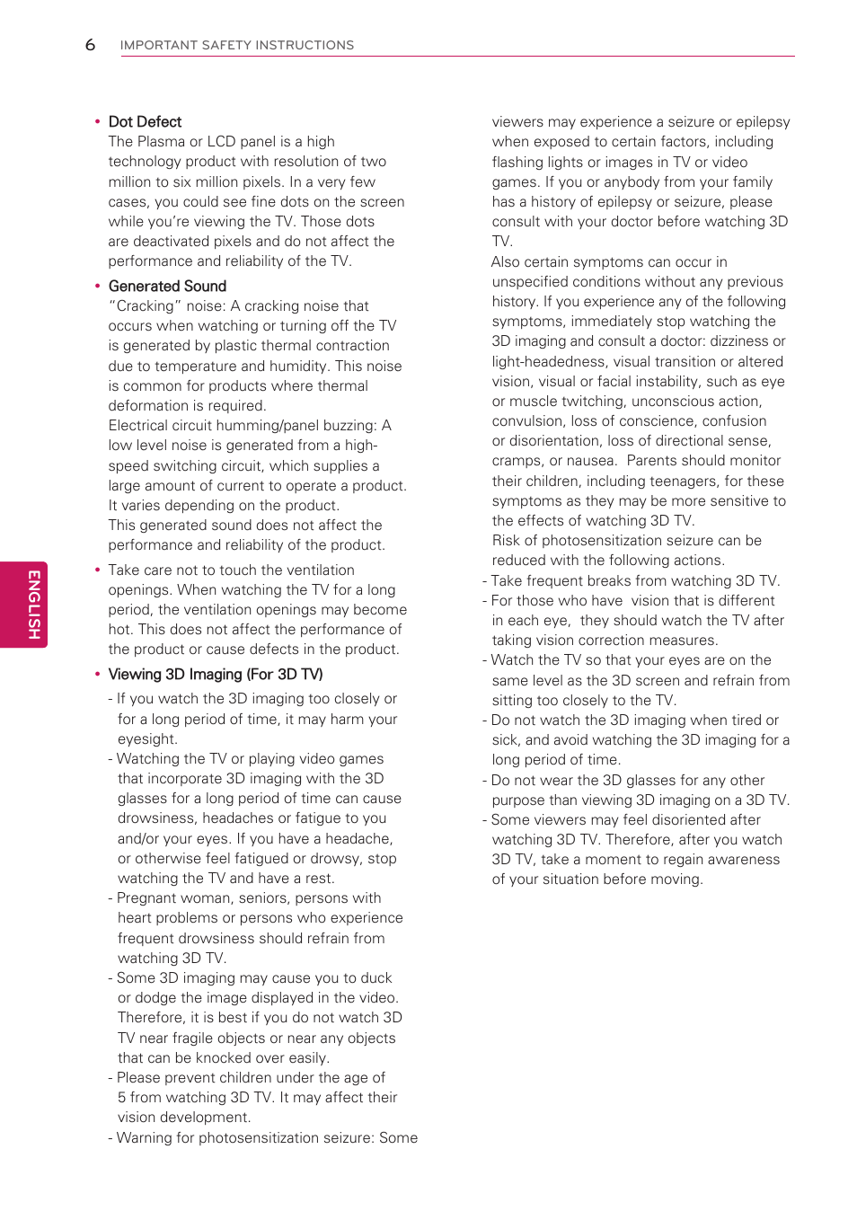 LG 42LK530 User Manual | Page 6 / 166