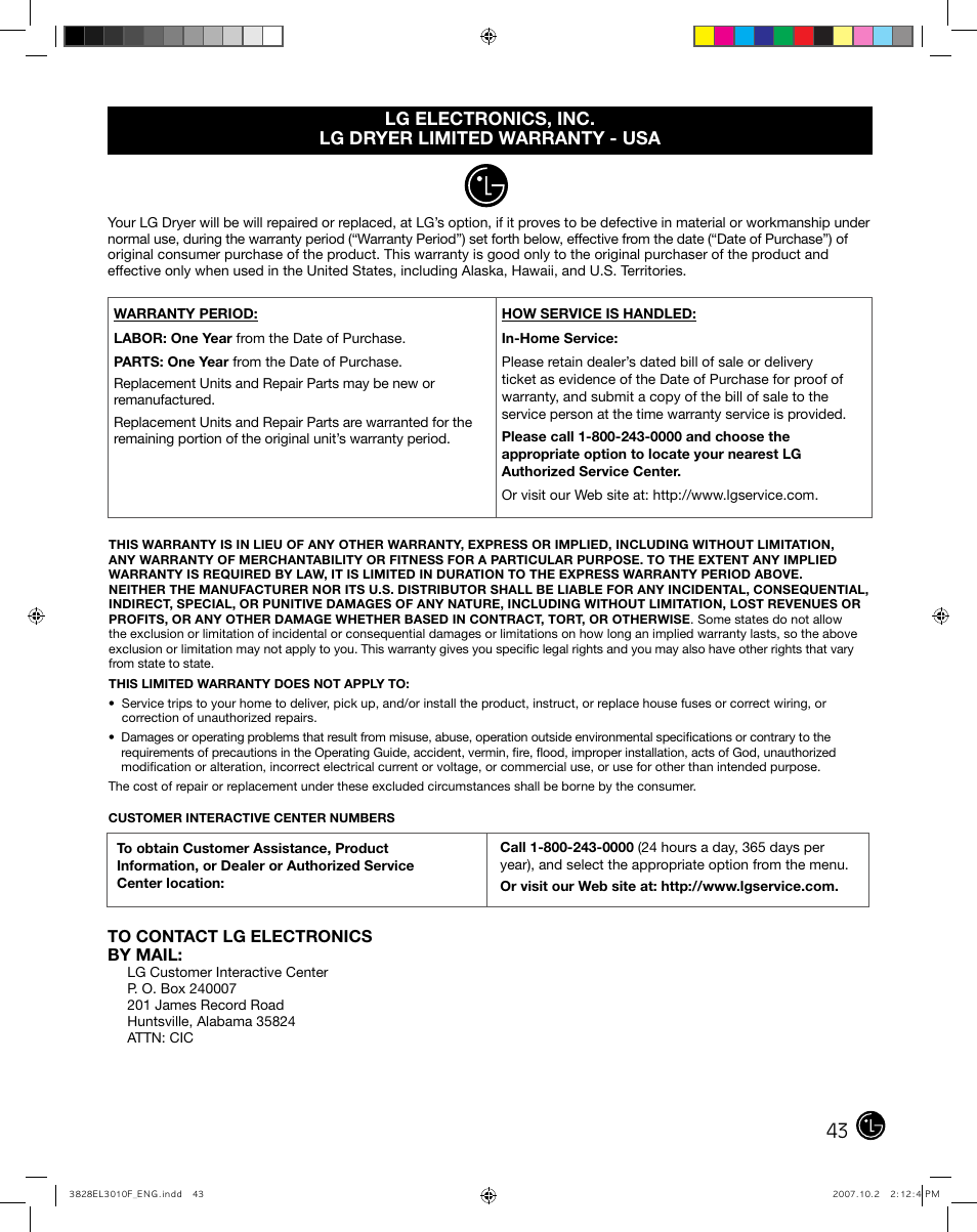 LG DLGX7188RM User Manual | Page 43 / 88