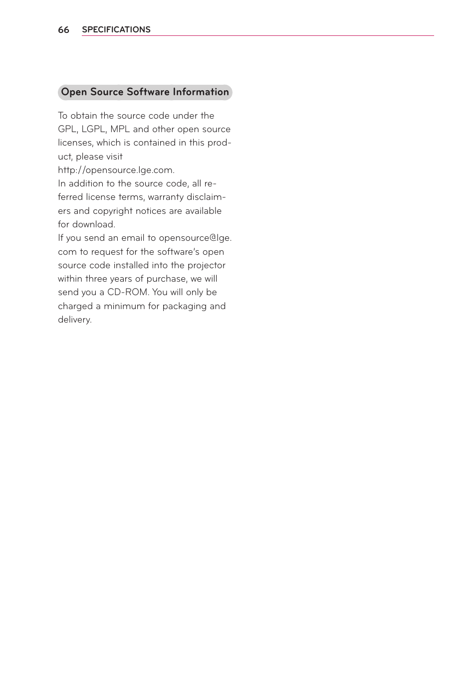 LG PB61U User Manual | Page 66 / 67