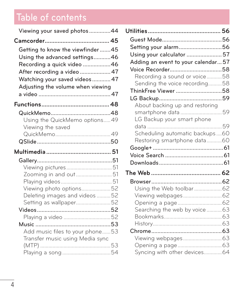 LG LGAS323 User Manual | Page 5 / 110