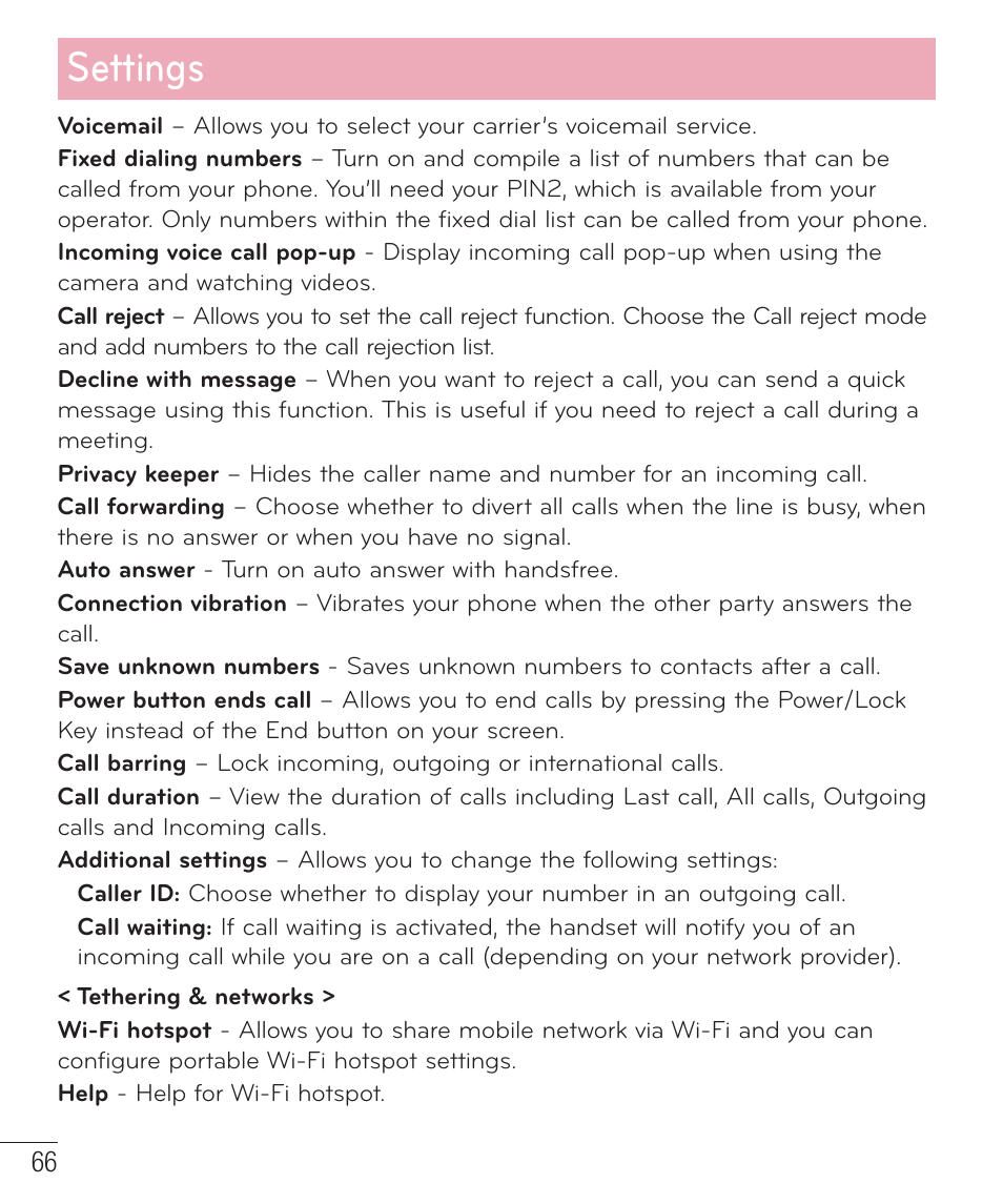 Settings | LG LGAS323 User Manual | Page 67 / 110