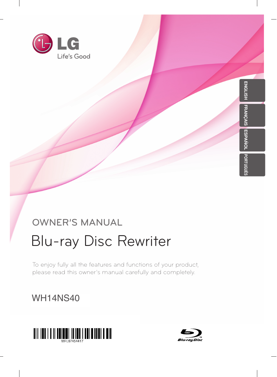 LG WH14NS40 User Manual | 16 pages