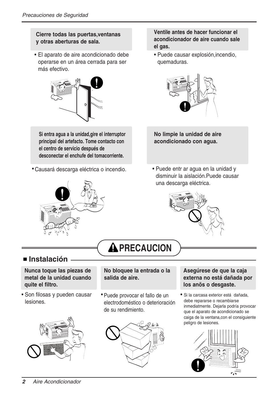 Precaucion, Instalación | LG RG-51C.AWYAHCI User Manual | Page 24 / 40