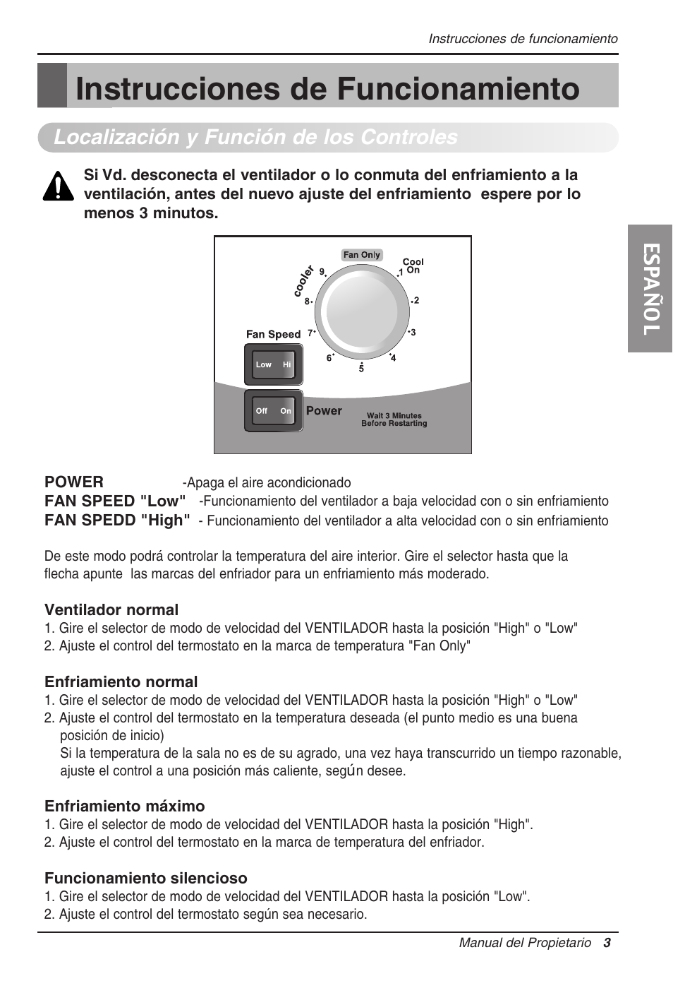 Instrucciones de funcionamiento, Es pa ñ o l, Localización y función de los controles | LG RG-51C.AWYAHCI User Manual | Page 35 / 40