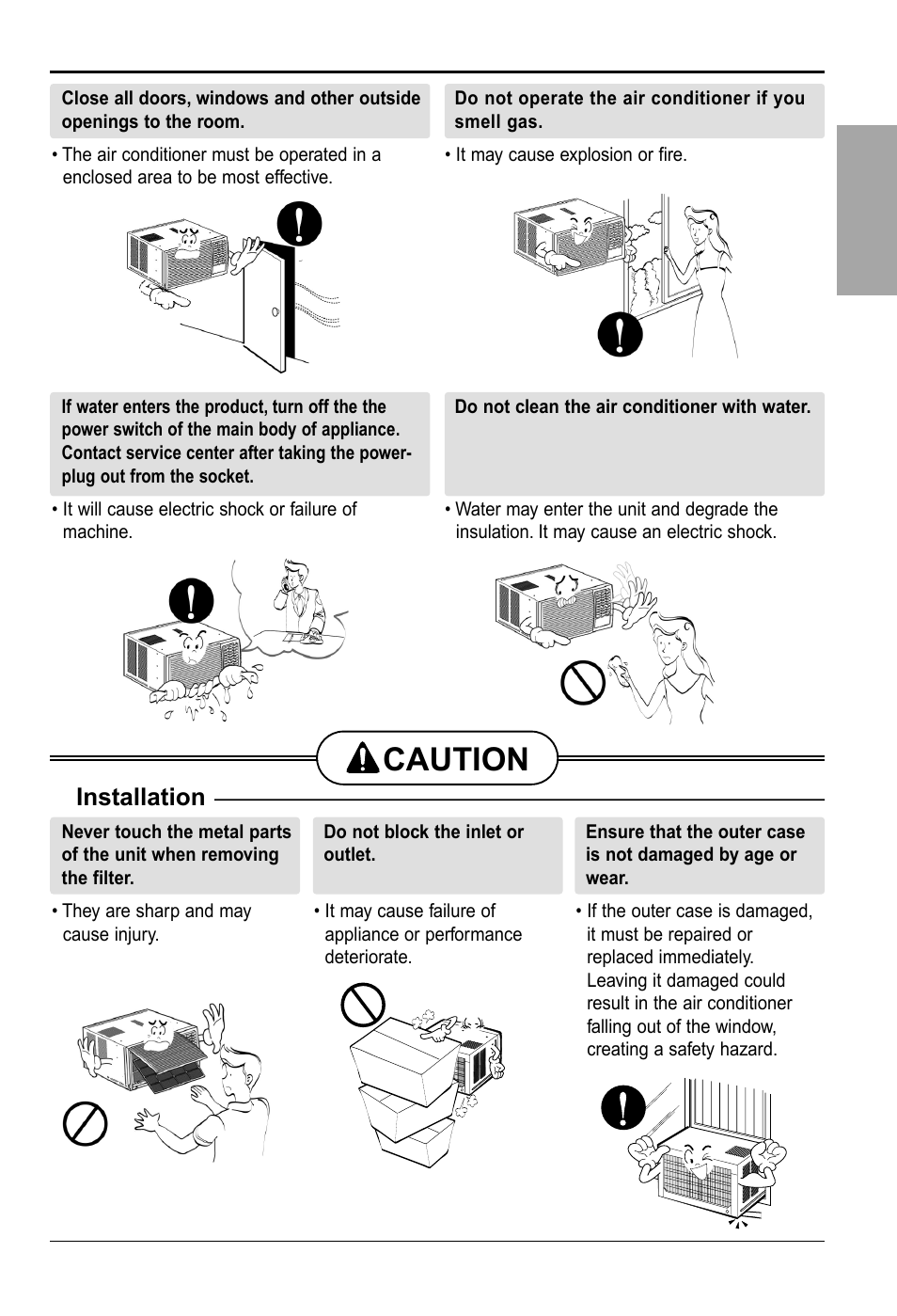 Caution, English, Installation | LG RG-51C.AWYAHCI User Manual | Page 5 / 40