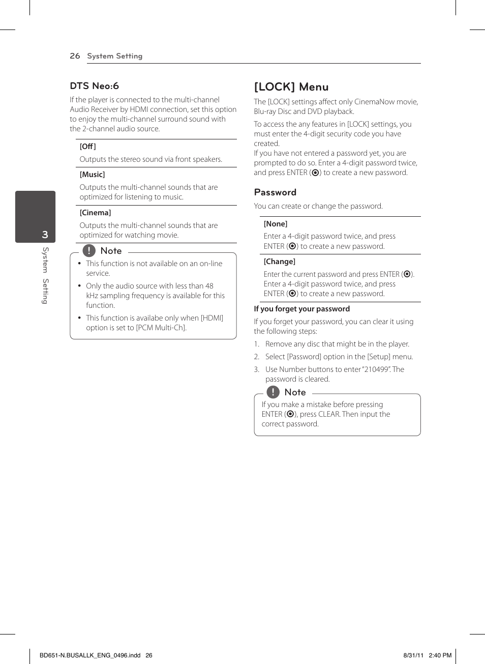 Lock] menu | LG BD630 User Manual | Page 26 / 58