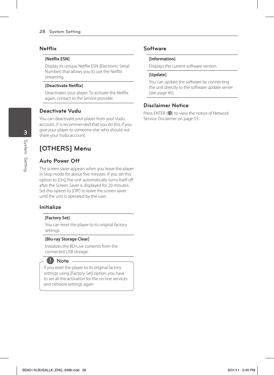 Others] menu | LG BD630 User Manual | Page 28 / 58