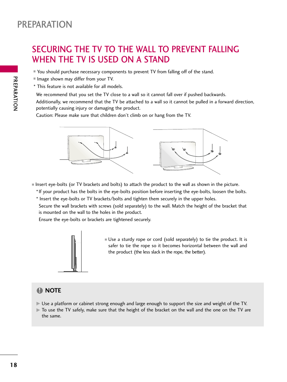 Preparation | LG 22LG3DCH User Manual | Page 20 / 124