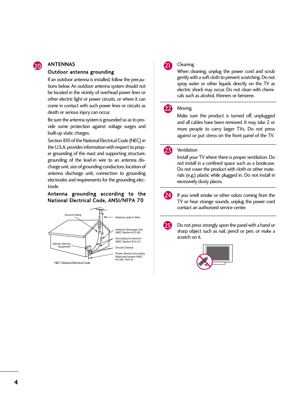 LG 22LG3DCH User Manual | Page 6 / 124