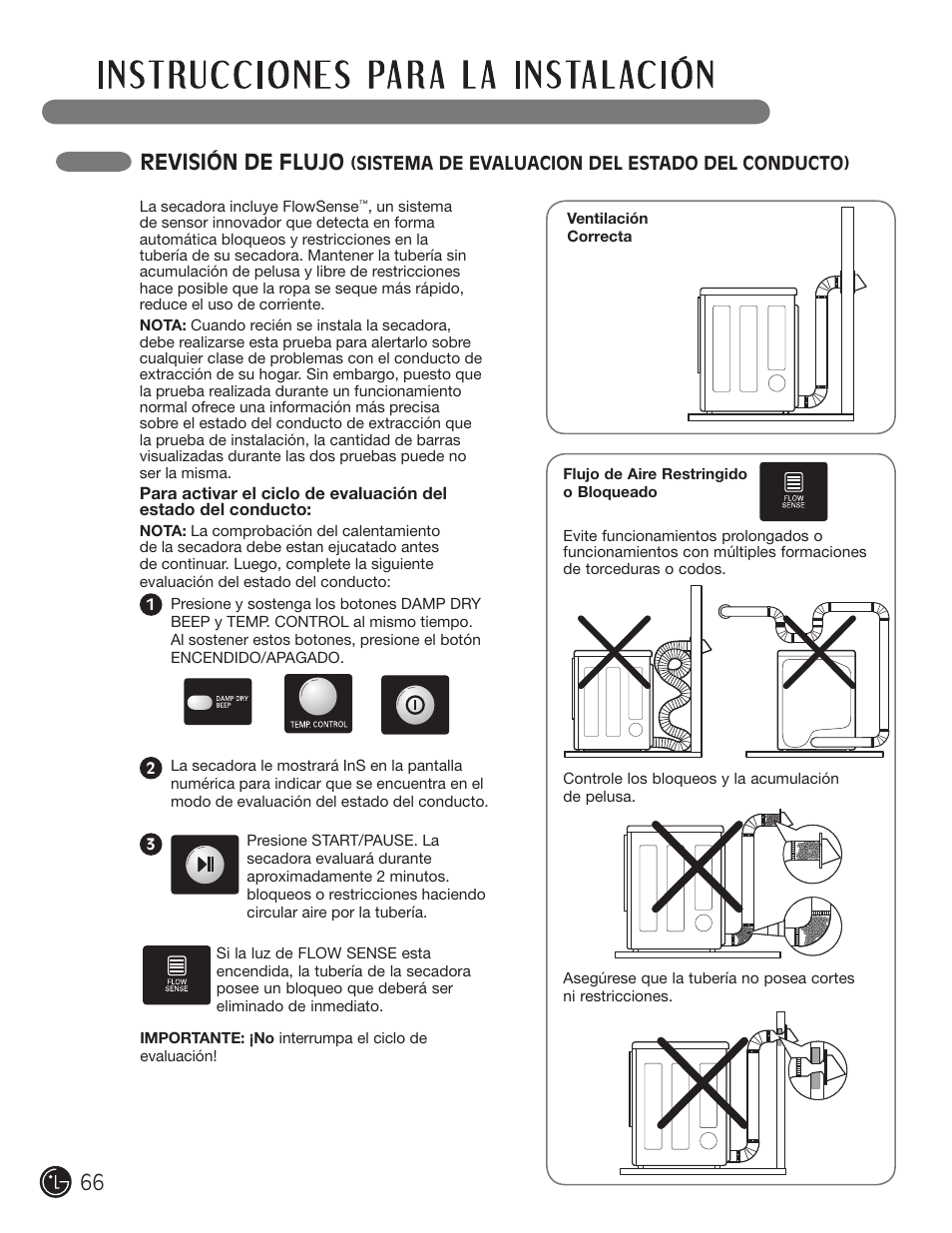 Revisión de flujo | LG DLE2701V User Manual | Page 66 / 120