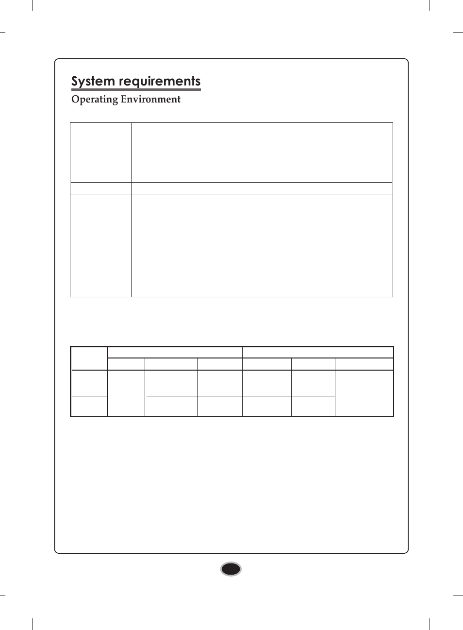 System requirements, Operating environment | LG BE08LU20 User Manual | Page 6 / 15