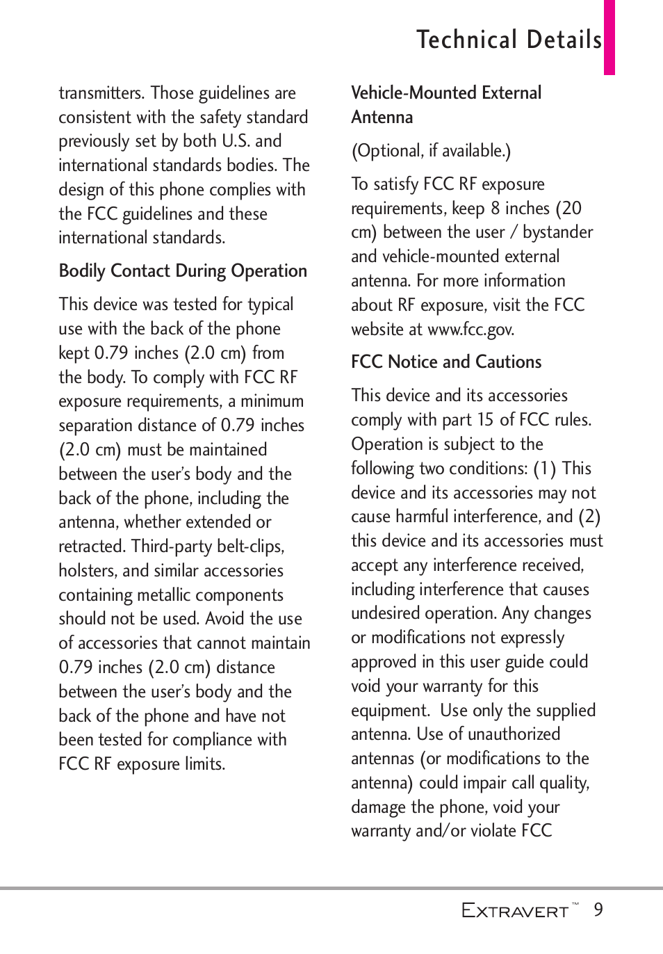 Technical details | LG VN271 User Manual | Page 11 / 270