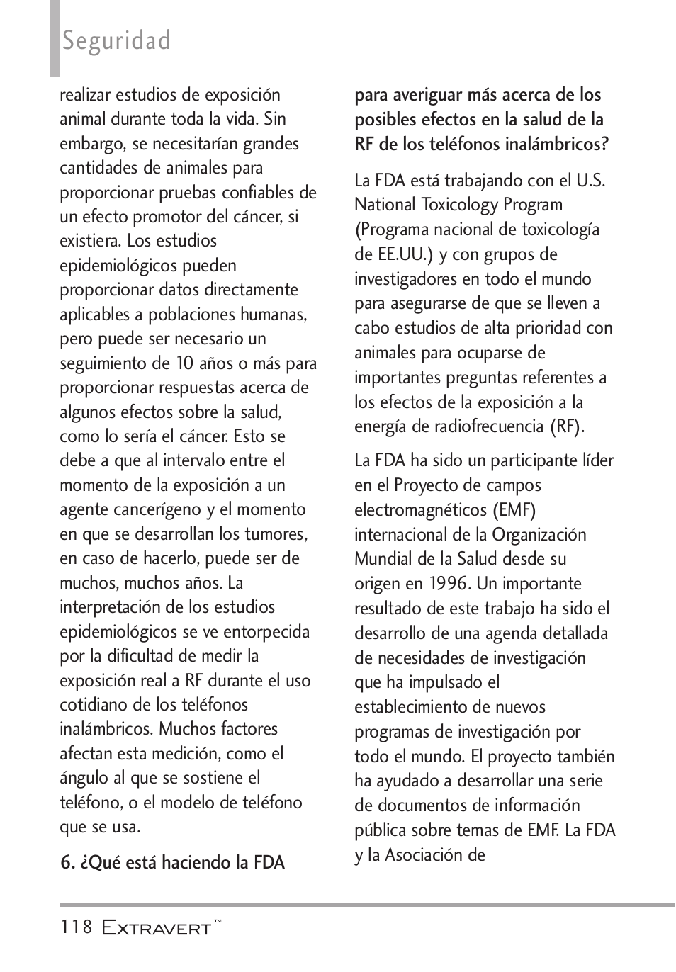 Seguridad | LG VN271 User Manual | Page 250 / 270