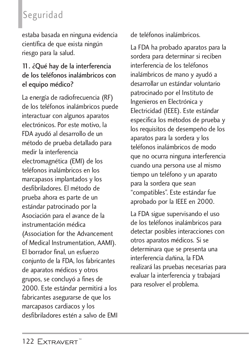 Seguridad | LG VN271 User Manual | Page 254 / 270