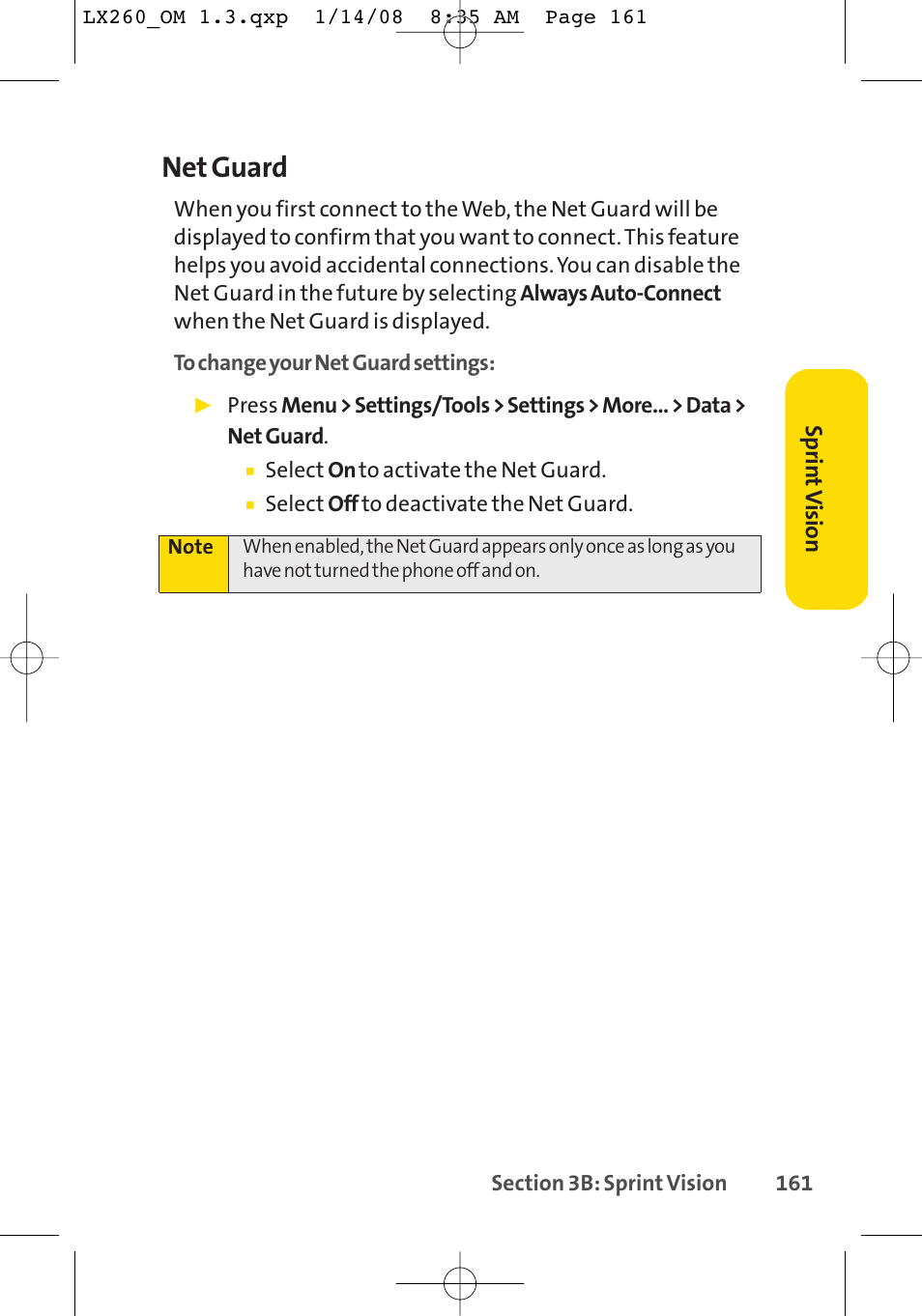 Net guard | LG LGLX260 User Manual | Page 179 / 220