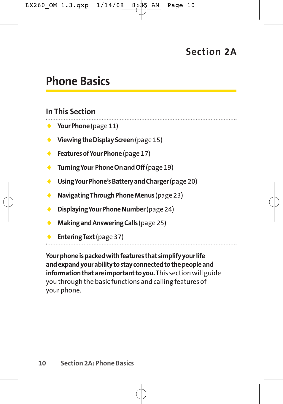 Phone basics | LG LGLX260 User Manual | Page 28 / 220