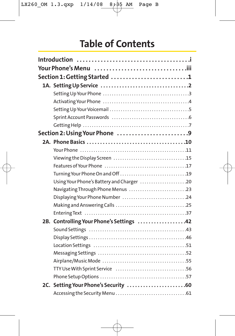 LG LGLX260 User Manual | Page 4 / 220