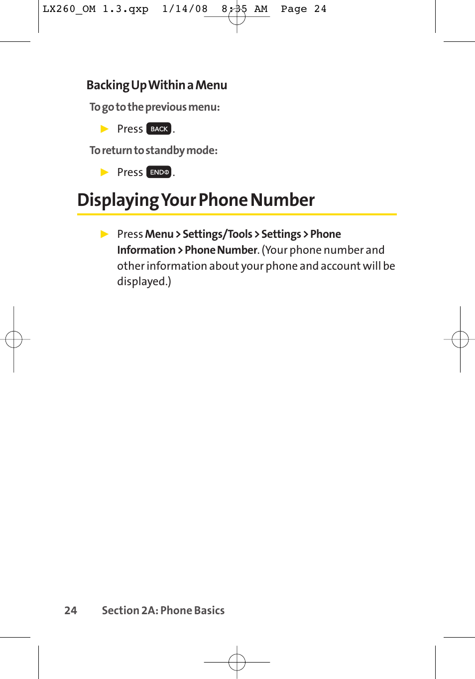 Displaying your phone number | LG LGLX260 User Manual | Page 42 / 220