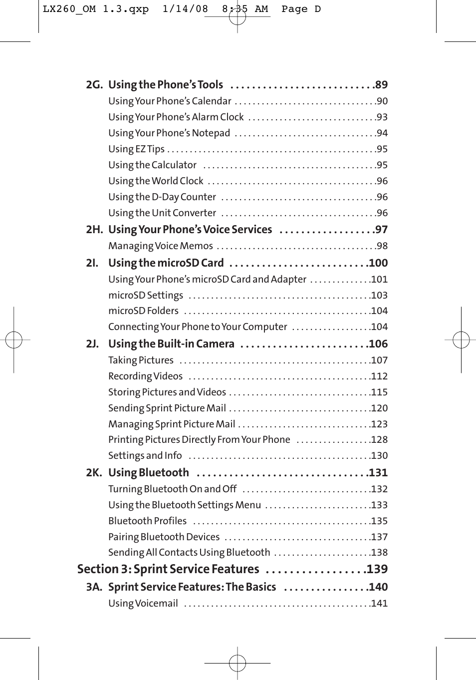 LG LGLX260 User Manual | Page 6 / 220