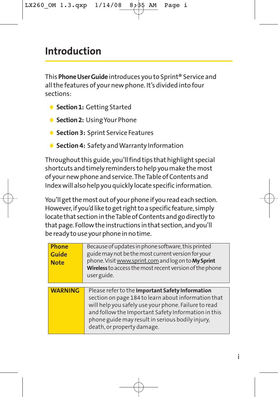 Introduction | LG LGLX260 User Manual | Page 9 / 220