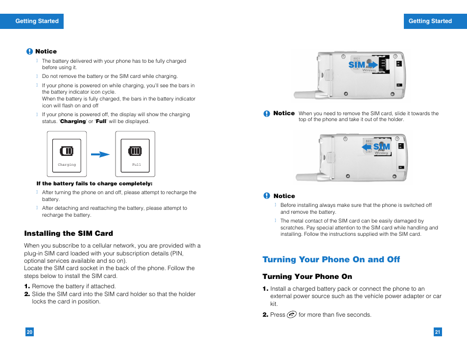 Turning your phone on and off | LG G4011GO User Manual | Page 12 / 50