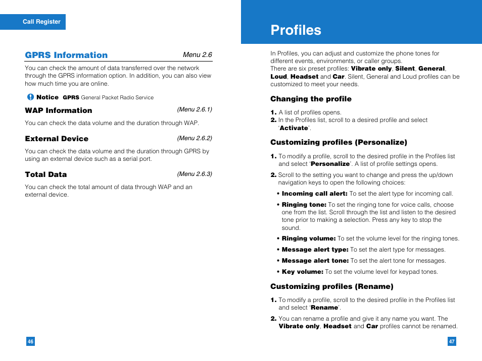 Profiles | LG G4011GO User Manual | Page 25 / 50