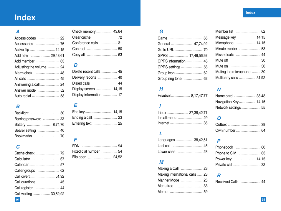 Index | LG G4011GO User Manual | Page 49 / 50