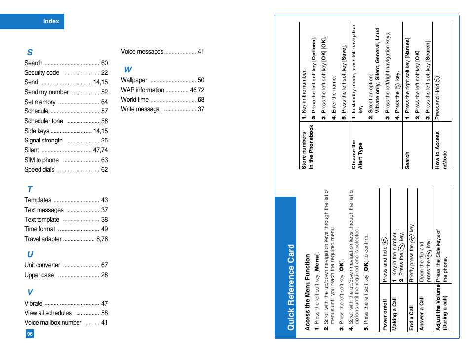 Quick reference card | LG G4011GO User Manual | Page 50 / 50