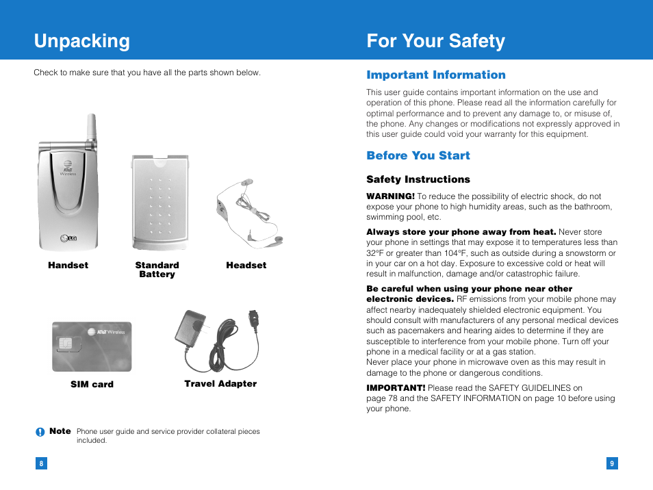 Unpacking for your safety | LG G4011GO User Manual | Page 6 / 50