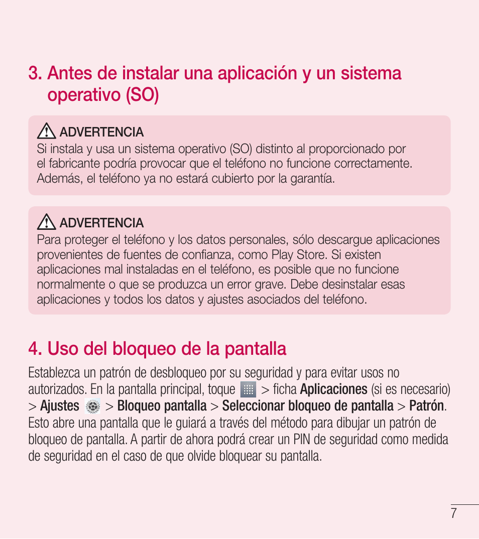 Uso del bloqueo de la pantalla | LG LGL39C User Manual | Page 104 / 201