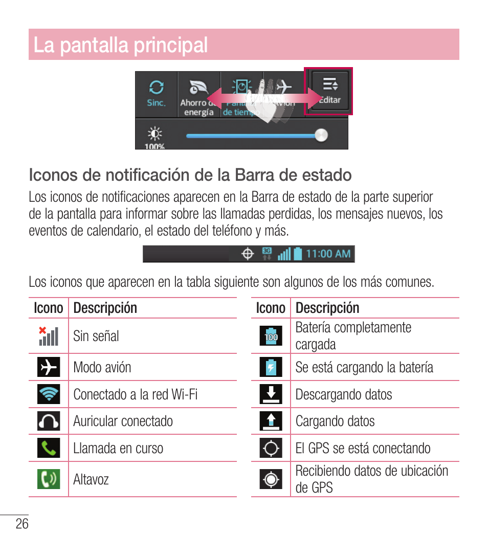 La pantalla principal | LG LGL39C User Manual | Page 123 / 201