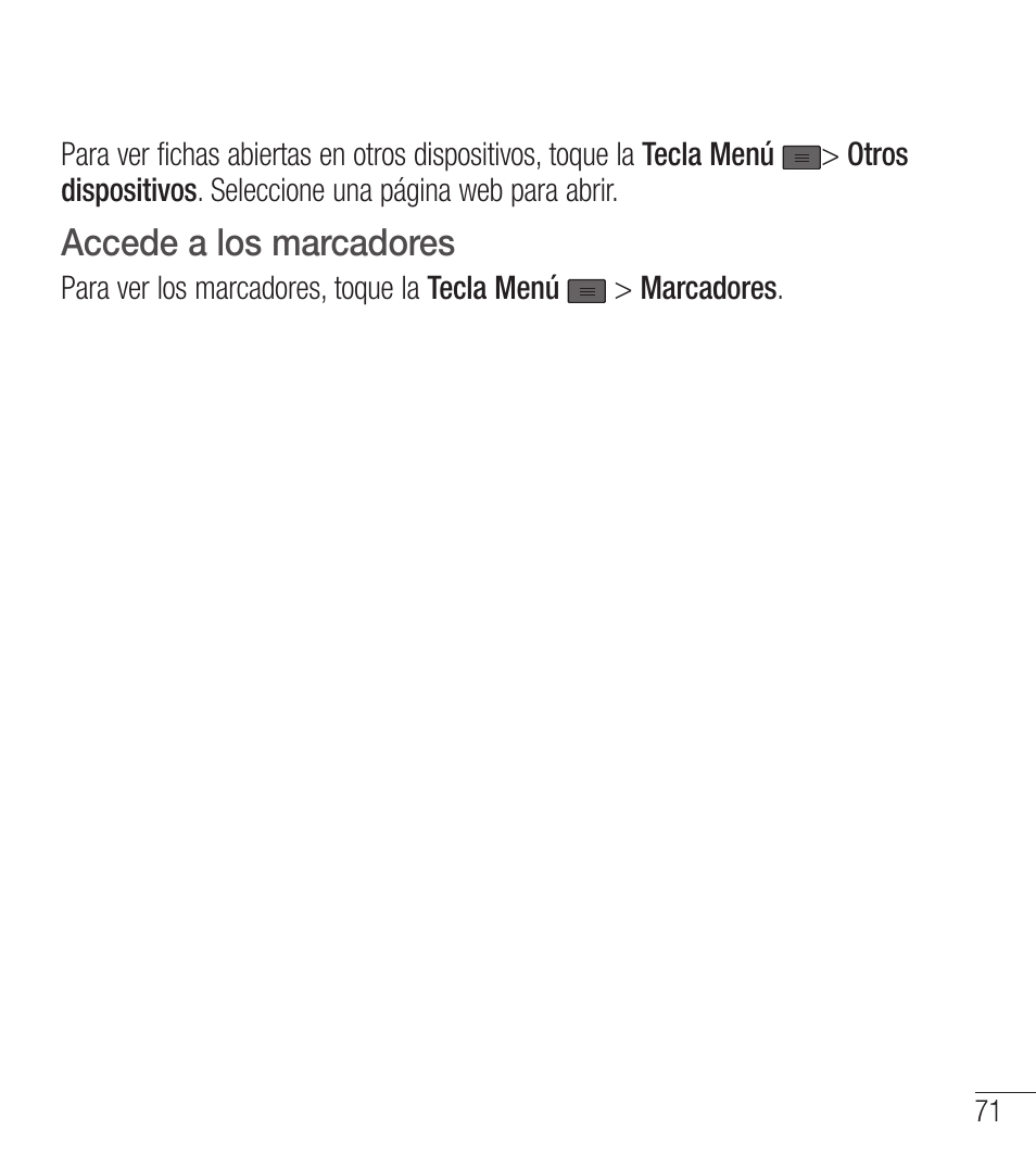 Accede a los marcadores | LG LGL39C User Manual | Page 168 / 201