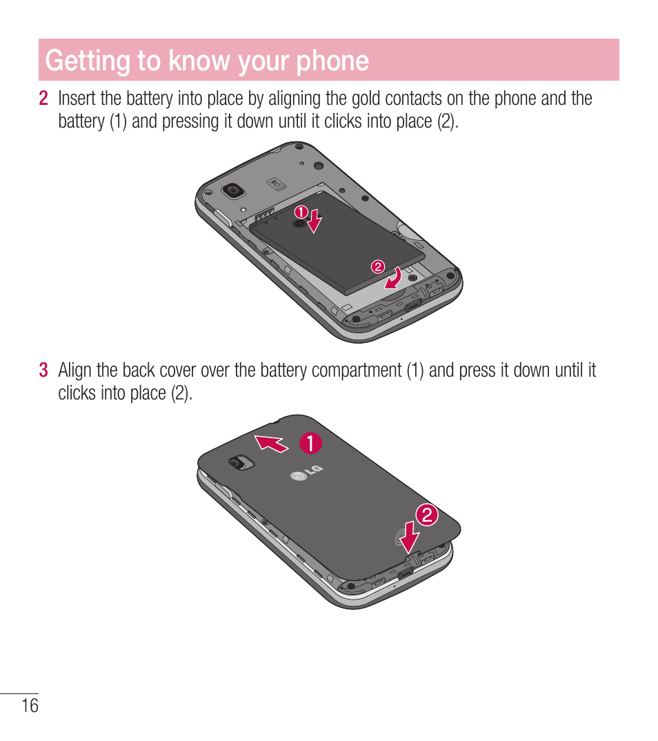 Getting to know your phone | LG LGL39C User Manual | Page 17 / 201