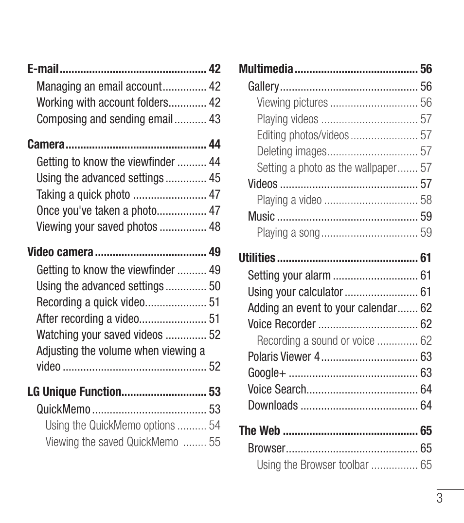 LG LGL39C User Manual | Page 4 / 201