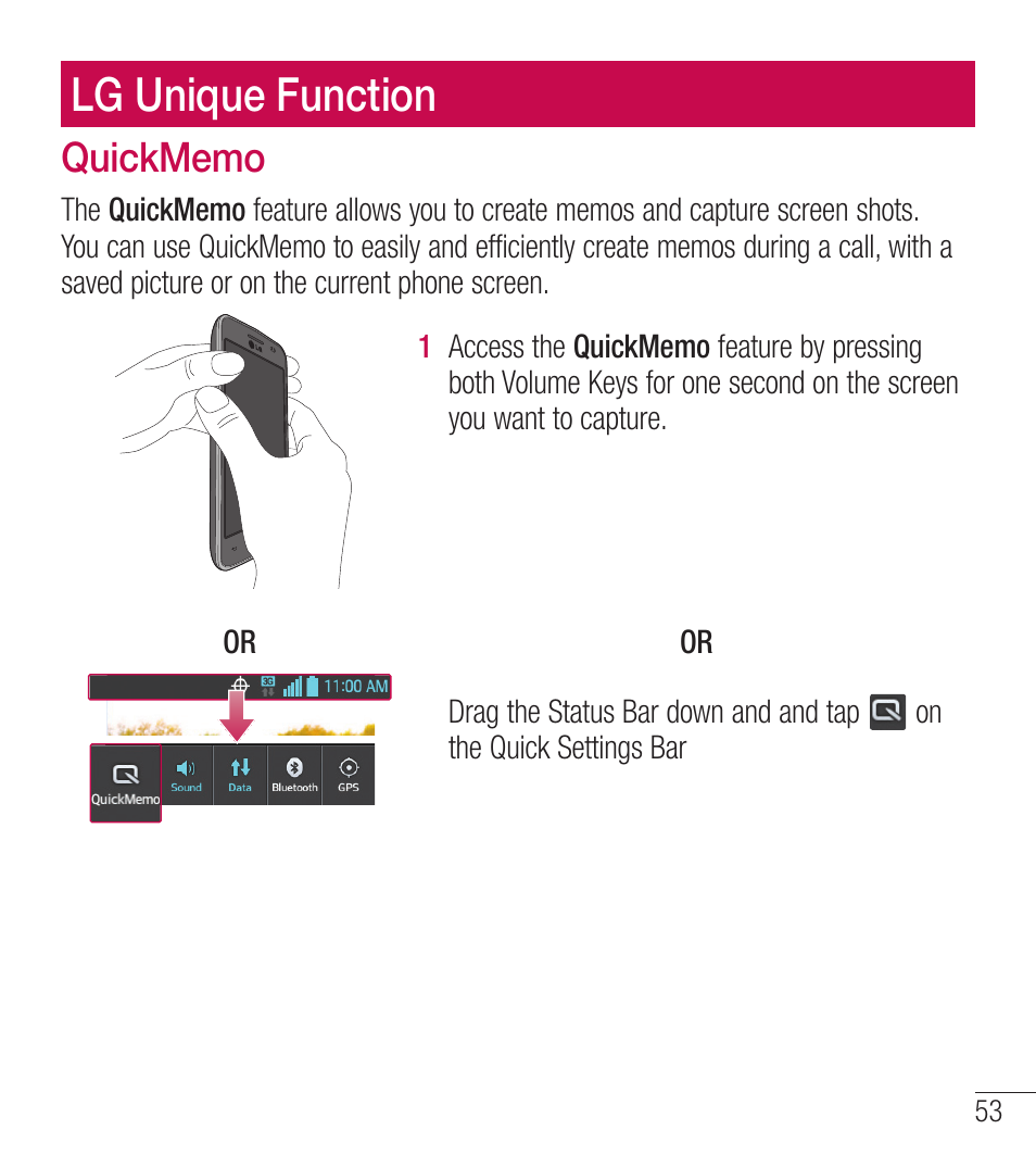 Lg unique function | LG LGL39C User Manual | Page 54 / 201