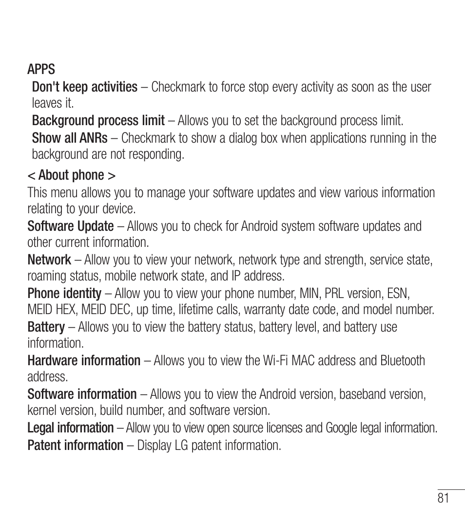 LG LGL39C User Manual | Page 82 / 201