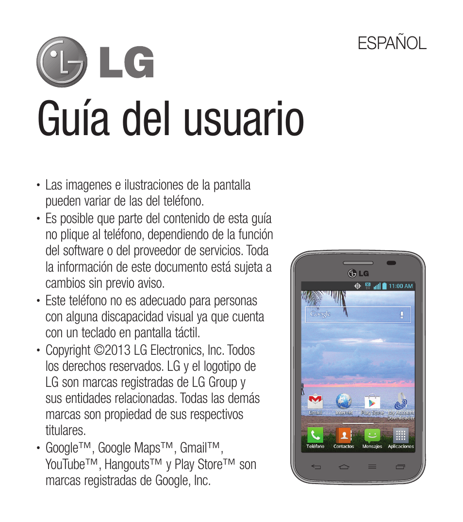 Guía del usuario, Español | LG LGL39C User Manual | Page 98 / 201