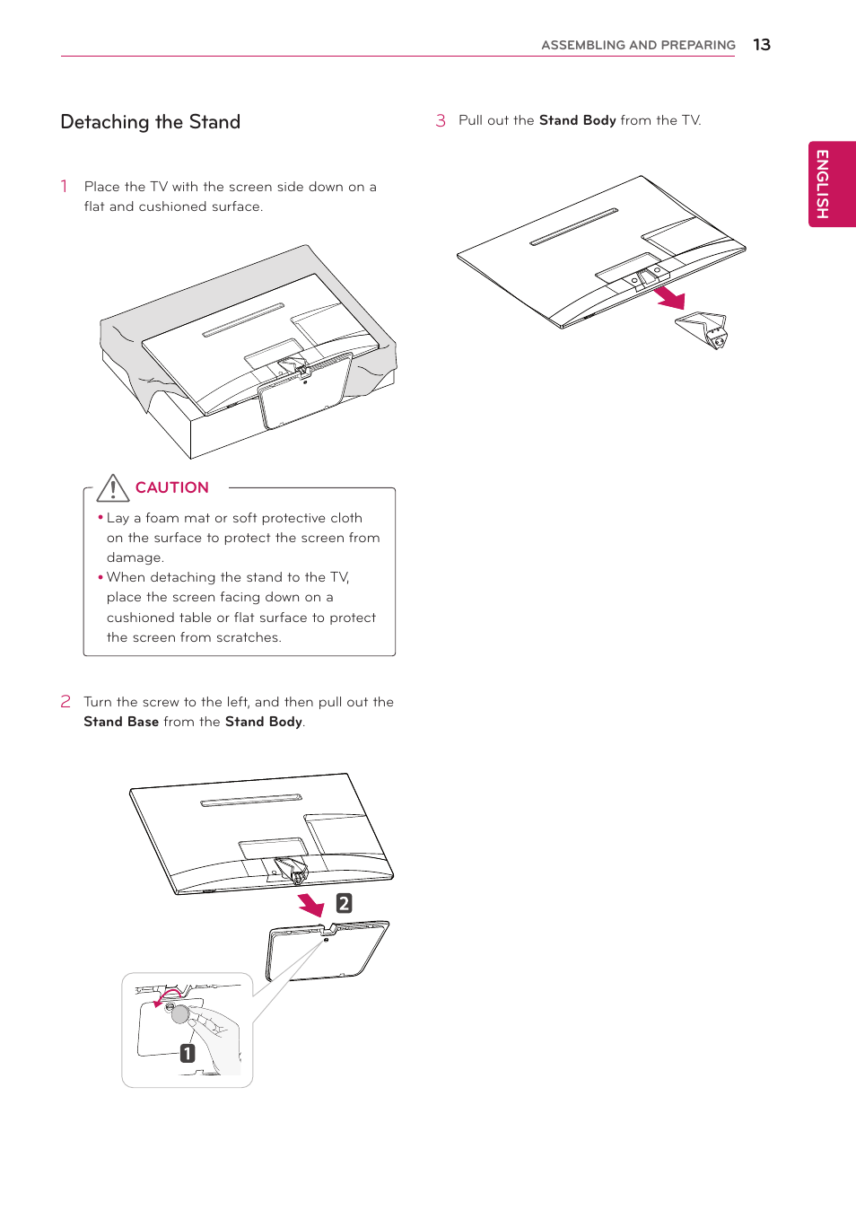 Detaching the stand, See p.13) | LG 24MA32D-PU User Manual | Page 14 / 40