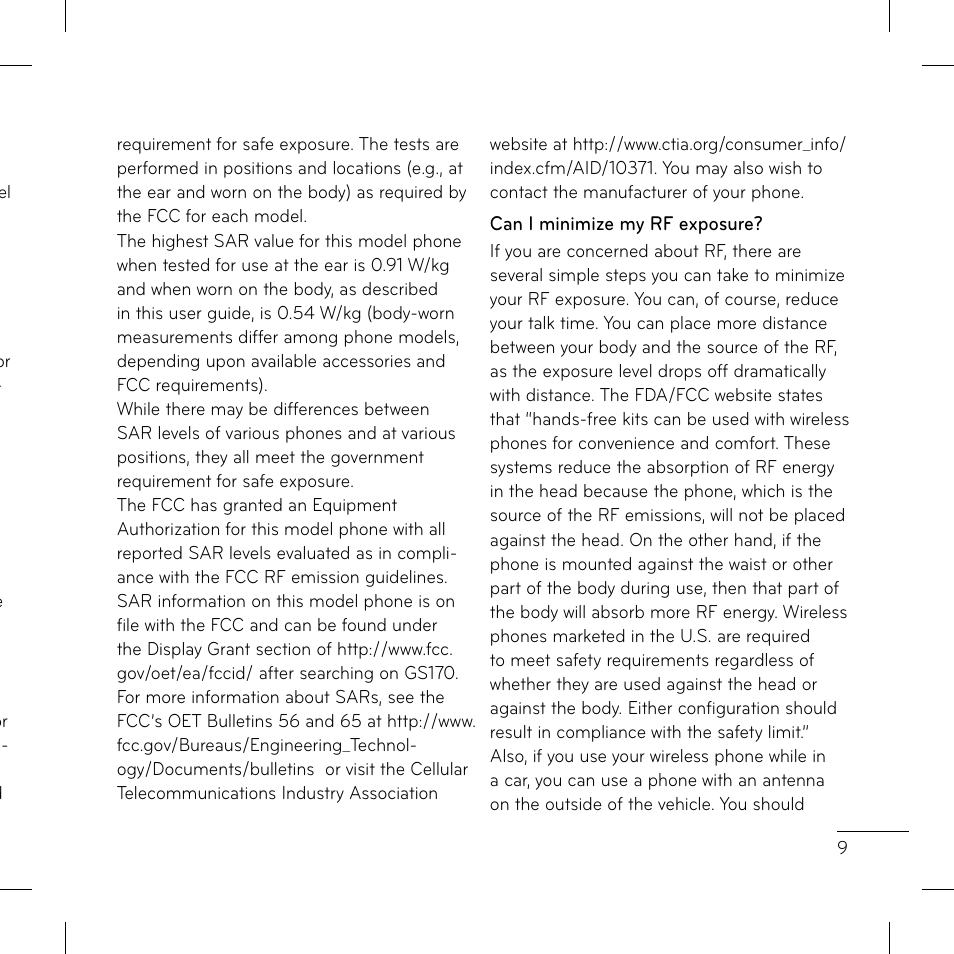 LG GS170 User Manual | Page 11 / 46