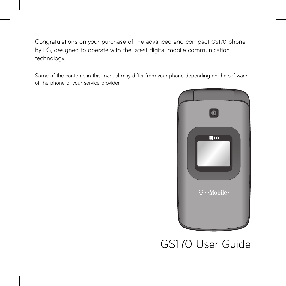 Gs170 user guide | LG GS170 User Manual | Page 3 / 46