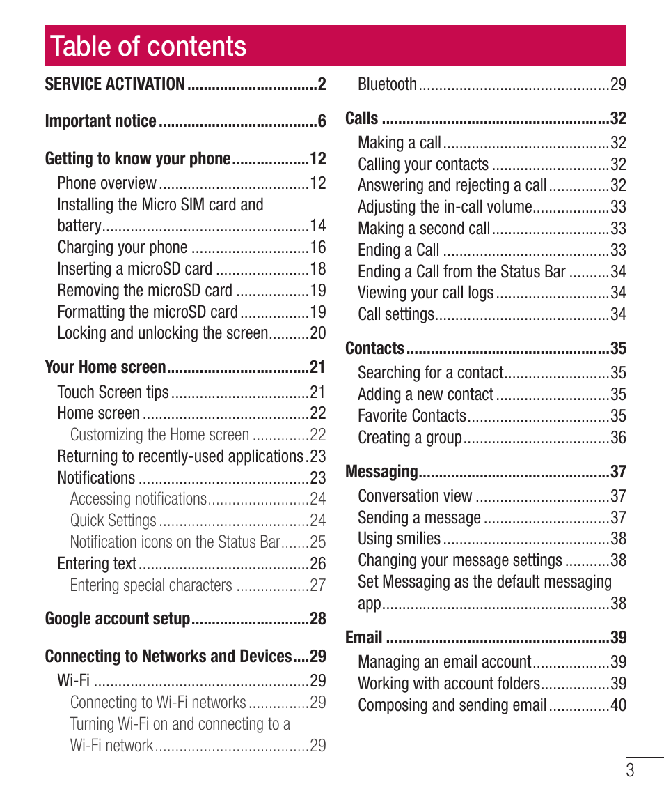 LG LGD321 User Manual | Page 5 / 118